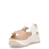 Sandalo con zeppa castoro bianco | Boscaini Scarpe