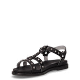 Sandalo in pelle con borchiette nero | Boscaini Scarpe