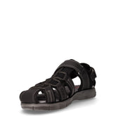 Sandalo in tessuto ed ecopelle nero | Boscaini Scarpe