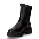 Stivaletto in pelle e tessuto con zip nero | Boscaini Scarpe