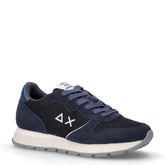 Ally Glitter Textile sneaker in tessuto e pelle navy blue | Boscaini Scarpe