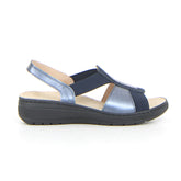Sandalo con zeppa blu | Boscaini Scarpe