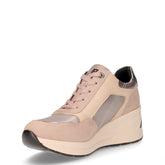 Sneaker in ecopelle con zeppa kaki beige | Boscaini Scarpe