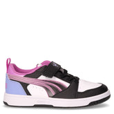 Rebound V6 Low sneaker in ecopelle bambina bianco nero rosa | Boscaini Scarpe