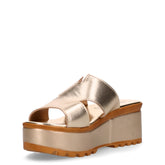Ciabatta con zeppa oro | Boscaini Scarpe