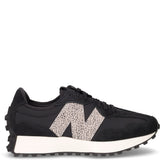 327 sneaker in pelle e tessuto nero | Boscaini Scarpe
