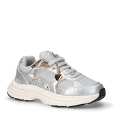 Sneaker in tessuto ed ecopelle bambina argento oro | Boscaini Scarpe