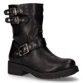 Stivaletto in ecopelle con fibbie nero | Boscaini Scarpe