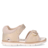 Fogil sandalo in tessuto ed ecopelle bambina beige | Boscaini Scarpe