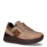 Sneaker in ecopelle e tessuto con zeppa naturale - Sneakers Donna | Boscaini Scarpe