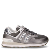 574 sneaker in pelle e tessuto grigio metallizzato | Boscaini Scarpe