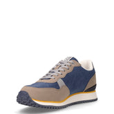Sneaker in ecopelle e tessuto navy grigio | Boscaini Scarpe