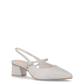 Slingback con tacco argento | Boscaini Scarpe