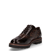 Stringata in ecopelle stile inglese mocca leopardo | Boscaini Scarpe