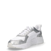Trinity 2 lt metallic glam sneaker in ecopelle bianco e argento | Boscaini Scarpe