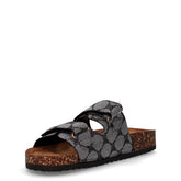 Ciabatta aperta in tessuto nero | Boscaini Scarpe