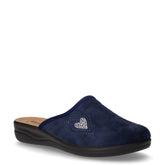 Ciabatta in tessuto con cuore strass blu | Boscaini Scarpe