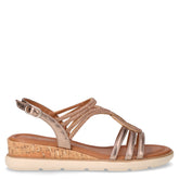 Sandalo in ecopelle con strass bronzo | Boscaini Scarpe