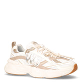 Lucky sneaker in ecopelle e tessuto beige bianco platino | Boscaini Scarpe