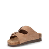 Sara ciabatta in pelle con platform taupe | Boscaini Scarpe