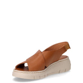 Sandalo in pelle con zeppa cuoio | Boscaini Scarpe