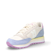 Jazz Triple sneaker in tessuto e pelle tofu azzurro rosa | Boscaini Scarpe