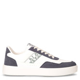 Sneaker in ecopelle e tessuto bianco navy | Boscaini Scarpe