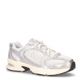 530 sneaker in ecopelle e tessuto argento metallizzato | Boscaini Scarpe