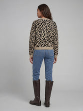 Maglione leopardato in maglia nero beige | Boscaini Scarpe