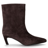 Tronchetto in pelle scamosciata con zip marrone | Boscaini Scarpe