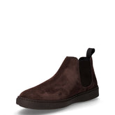 Stivaletto in pelle scamosciata e tessuto marrone | Boscaini Scarpe