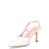 Sandalo a punta con tacco in ecopelle bianco | Boscaini Scarpe