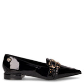 Ballerina in ecopelle vernice con fibbie nero | Boscaini Scarpe