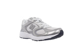 408 sneaker in tessuto ed ecopellle argento metallizzato | Boscaini Scarpe