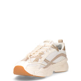 Lucky sneaker in ecopelle e tessuto beige bianco platino | Boscaini Scarpe