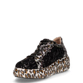 Sneaker in pelle e tessuto nero | Boscaini Scarpe