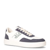 Sneaker in ecopelle e tessuto bianco navy | Boscaini Scarpe