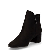 Stivaletto con tacco in tessuto scamosciato nero | Boscaini Scarpe