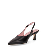 Décolletè slingback a punta in ecopelle nero | Boscaini Scarpe
