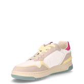 Sneaker in tessuto e pelle crema | Boscaini Scarpe