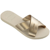 Aqua metallic ciabatta di gomma beige - HAVAIANAS | Boscaini Scarpe