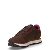 Ally Solid sneaker in tessuto e pelle marrone | Boscaini Scarpe