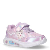Sneaker in ecopelle e tessuto con luci bambina lilla | Boscaini Scarpe