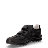 Scarpa sportiva in pelle e tessuto con strappi nero | Boscaini Scarpe