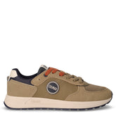 Travis Authentic sneaker in tessuto e pelle kaki navy | Boscaini Scarpe