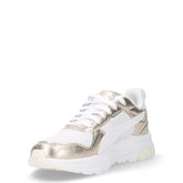 Trinity 2 sneaker in tessuto ed ecopelle bianco oro | Boscaini Scarpe