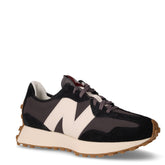327 sneaker in pelle scamosciata e tessuto nero beige | Boscaini Scarpe