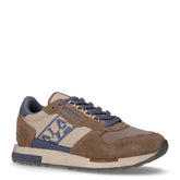 Sneaker in pelle e tessuto marrone navy | Boscaini Scarpe