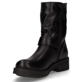 Stivaletto in ecopelle con fibbie nero | Boscaini Scarpe
