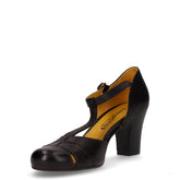 Sandalo con tacco in pelle nero | Boscaini Scarpe